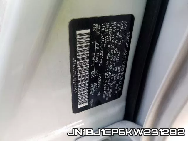 JN1BJ1CP6KW231282 фото 2