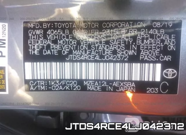 JTDS4RCE4LJ042372 фото 9