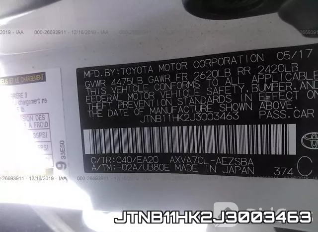 JTNB11HK2J3003463 фото 7