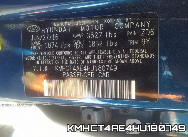 KMHCT4AE4HU180749 фото 7