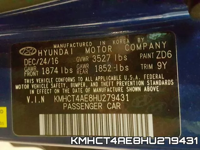 KMHCT4AE8HU279431 фото 2