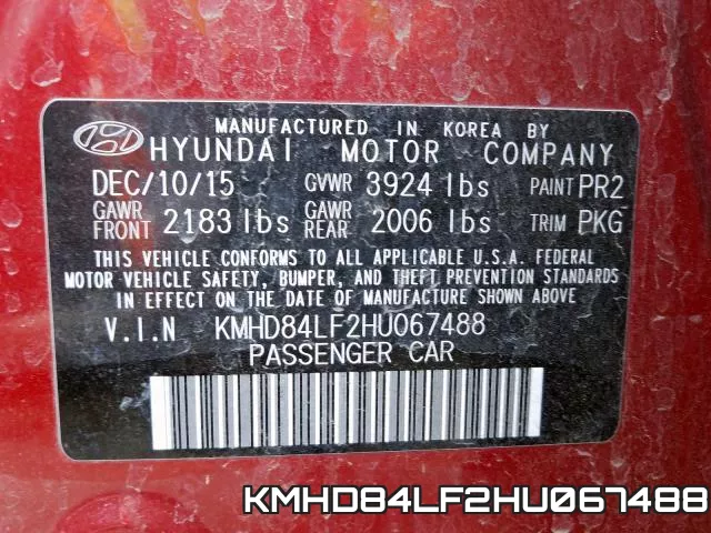 KMHD84LF2HU067488 фото 2