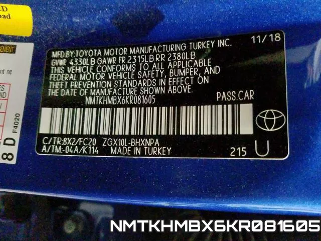 NMTKHMBX6KR081605 фото 2
