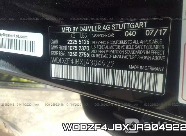 WDDZF4JBXJA304922 фото 8