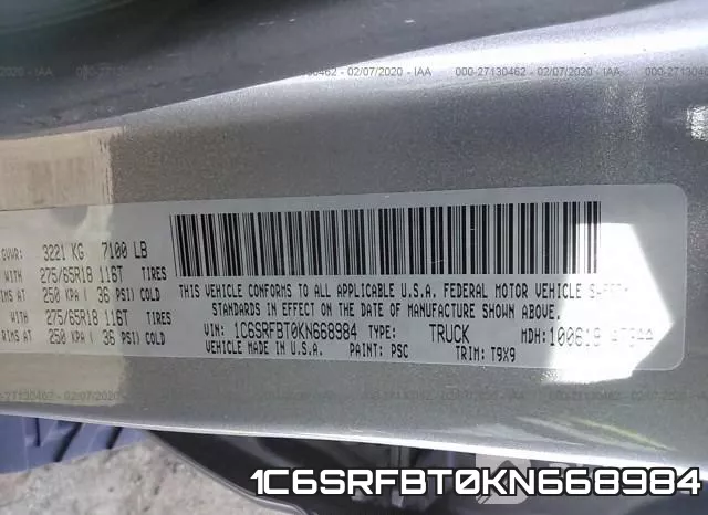 1C6SRFBT0KN668984 фото 7