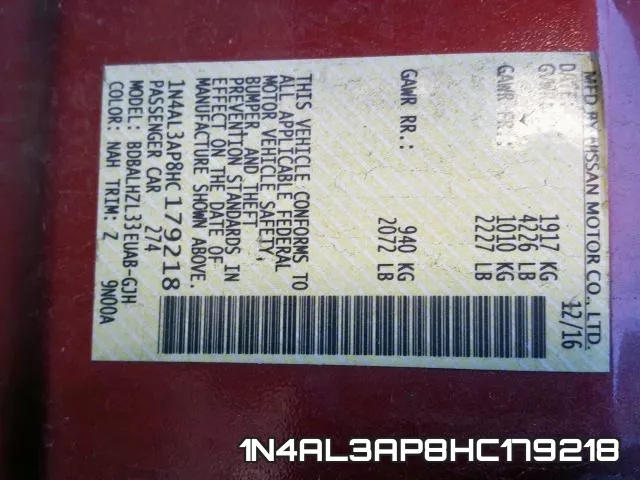1N4AL3AP8HC179218 фото 2
