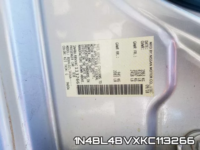 1N4BL4BVXKC113266 фото 2