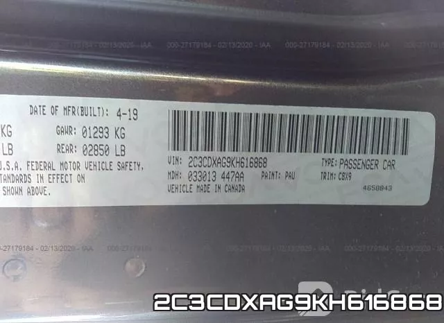 2C3CDXAG9KH616868 фото 8