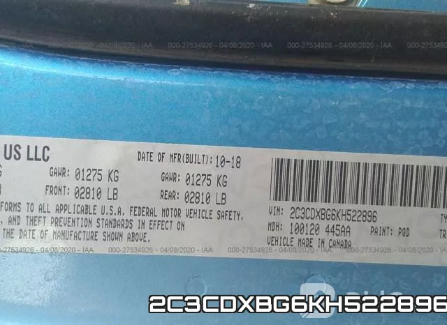 2C3CDXBG6KH522896 фото 7