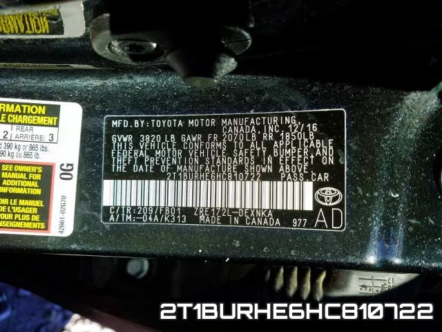 2T1BURHE6HC810722 фото 2