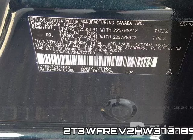 2T3WFREV2HW373789 фото 9