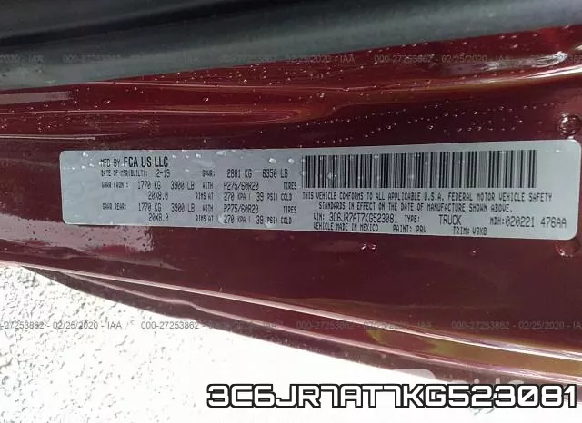 3C6JR7AT7KG523081 фото 6