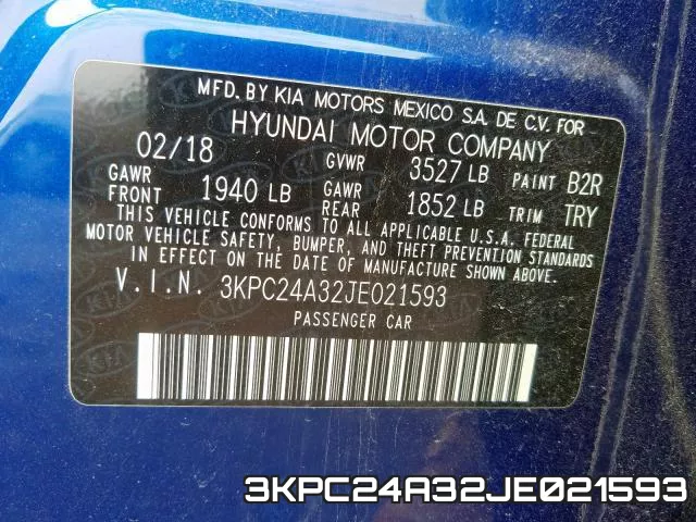 3KPC24A32JE021593 фото 2