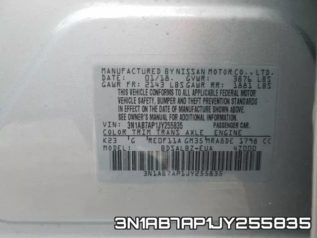 3N1AB7AP1JY255835 фото 2