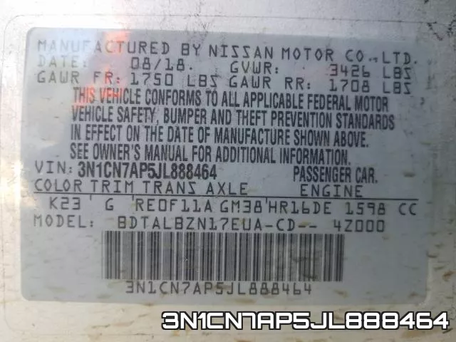 3N1CN7AP5JL888464 фото 2