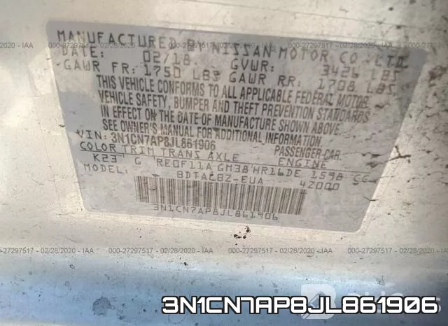 3N1CN7AP8JL861906 фото 7