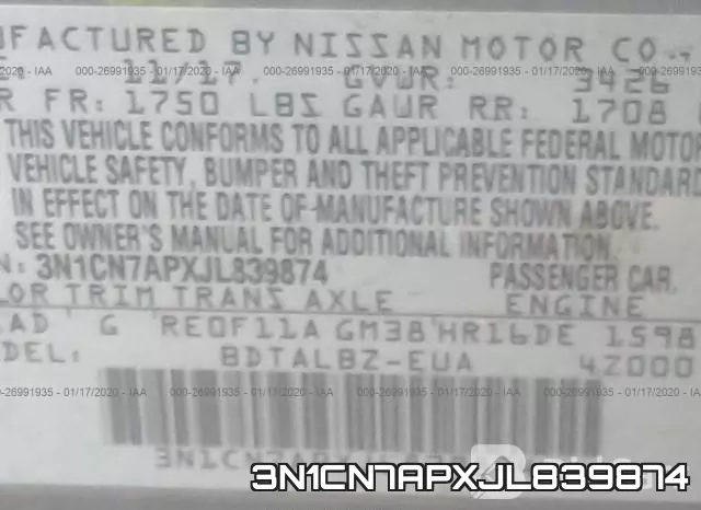 3N1CN7APXJL839874 фото 9