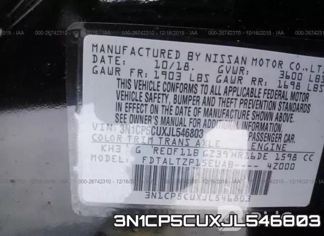 3N1CP5CUXJL546803 фото 8
