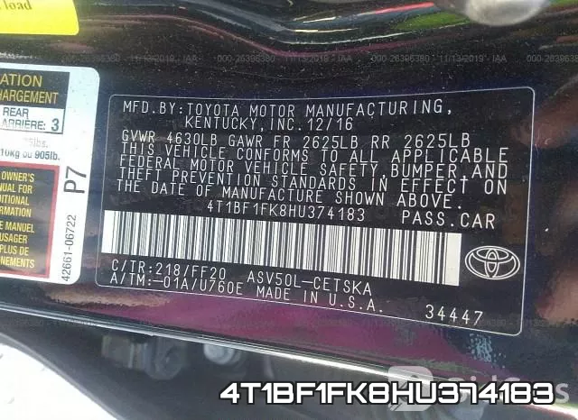 4T1BF1FK8HU374183 фото 6