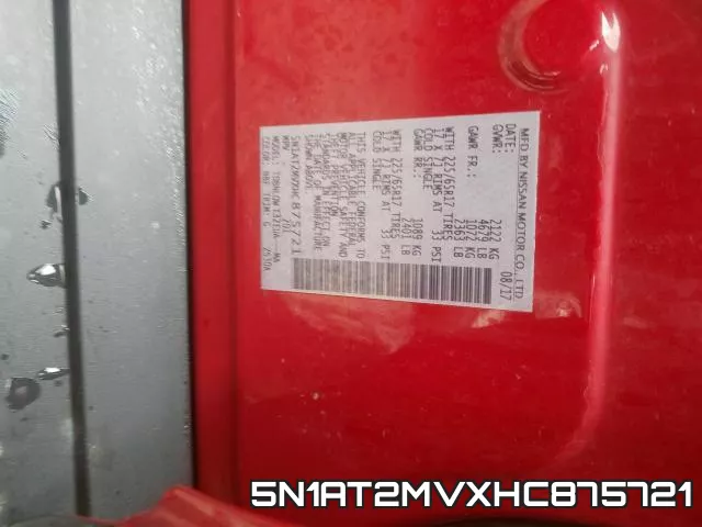 5N1AT2MVXHC875721 фото 2
