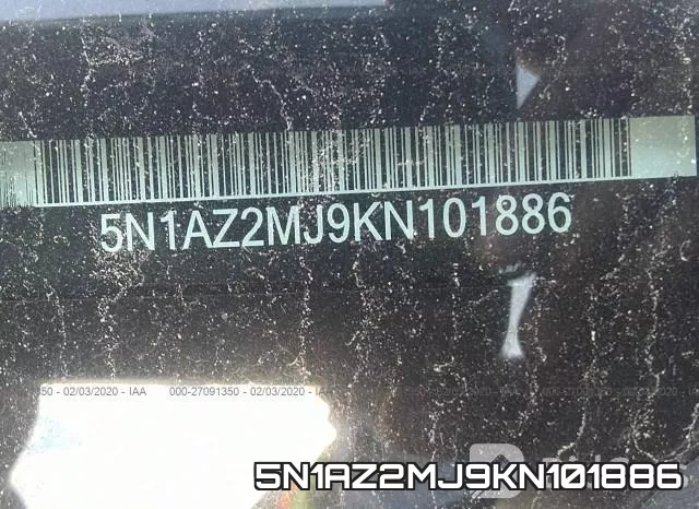 5N1AZ2MJ9KN101886 фото 6