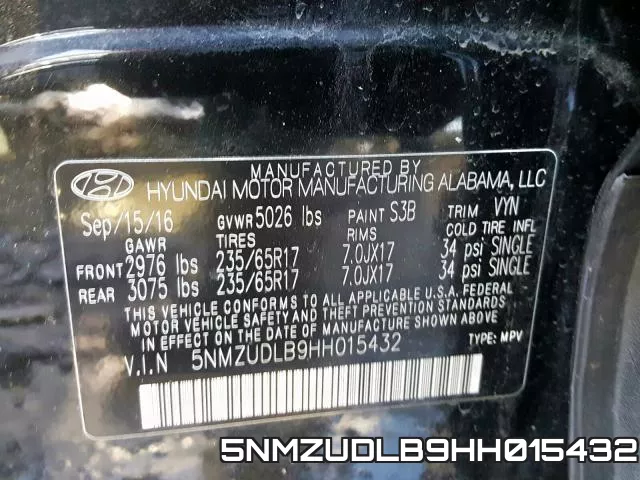 5NMZUDLB9HH015432 фото 2