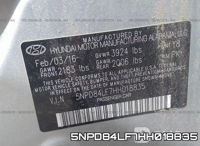 5NPD84LF7HH018835 фото 8