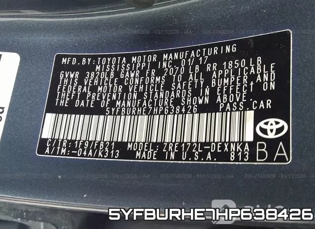 5YFBURHE7HP638426 фото 10