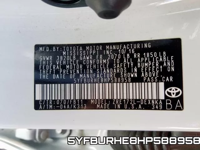 5YFBURHE8HP588958 фото 2