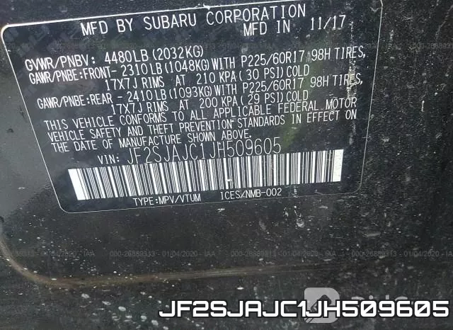 JF2SJAJC1JH509605 фото 7
