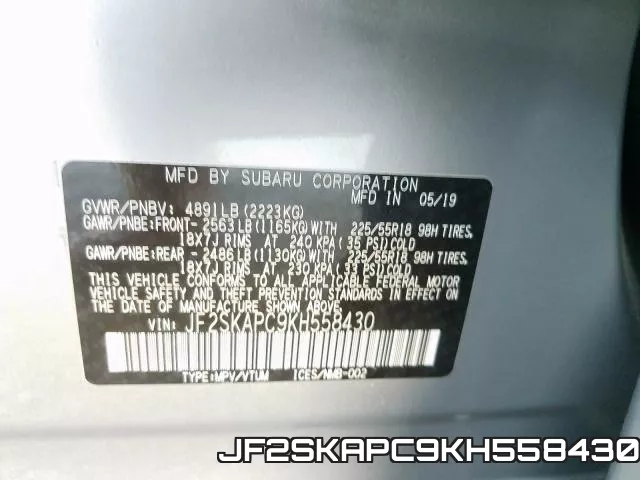 JF2SKAPC9KH558430 фото 2