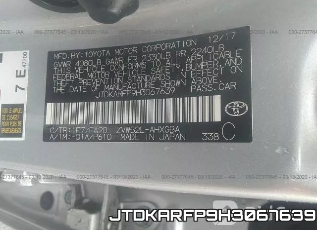 JTDKARFP9H3067639 фото 9