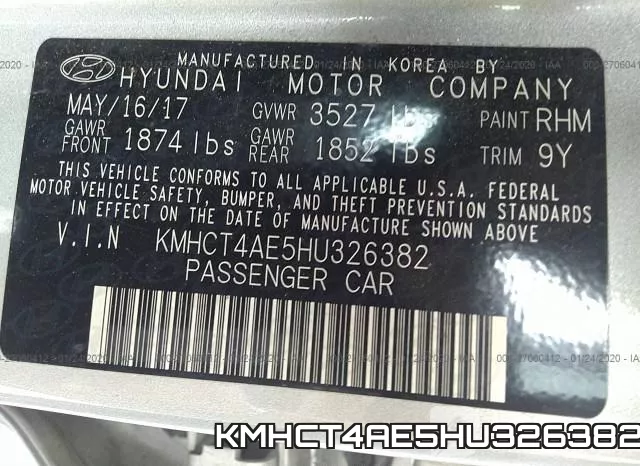 KMHCT4AE5HU326382 фото 6