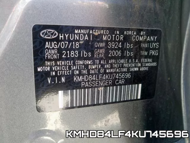 KMHD84LF4KU745696 фото 2