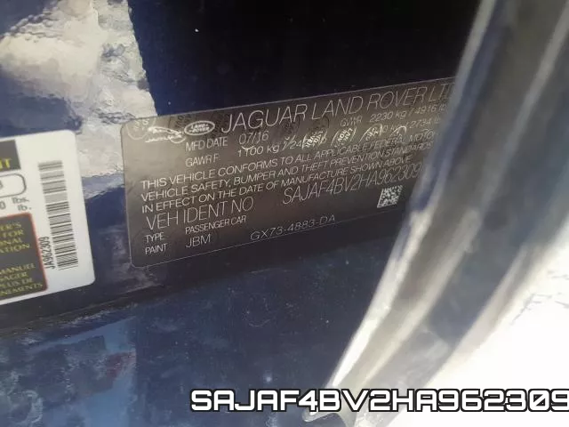 SAJAF4BV2HA962309 фото 2