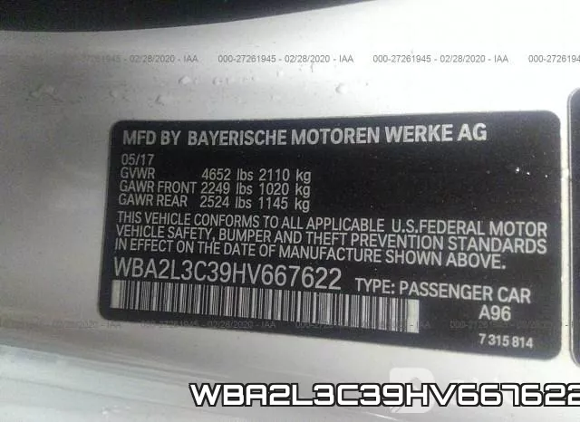WBA2L3C39HV667622 фото 8