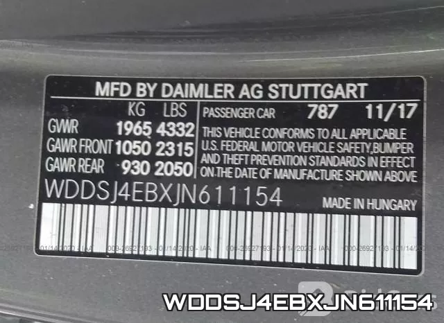 WDDSJ4EBXJN611154 фото 6