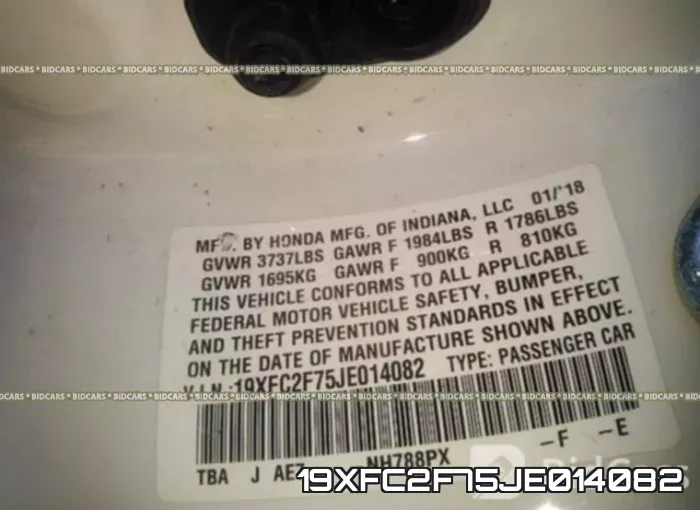 19XFC2F75JE014082 фото 10