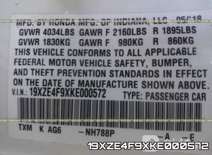19XZE4F9XKE000572 фото 10