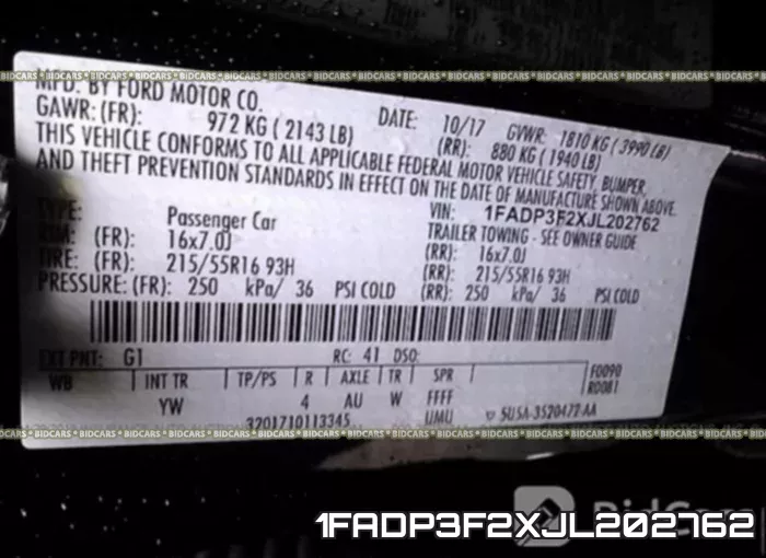 1FADP3F2XJL202762 фото 10