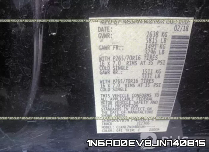 1N6AD0EV8JN740815 фото 10