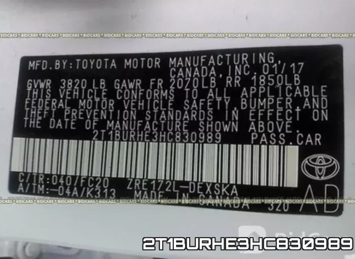 2T1BURHE3HC830989 фото 10