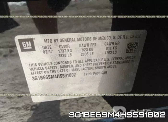 3G1BE6SM4HS591802 фото 10