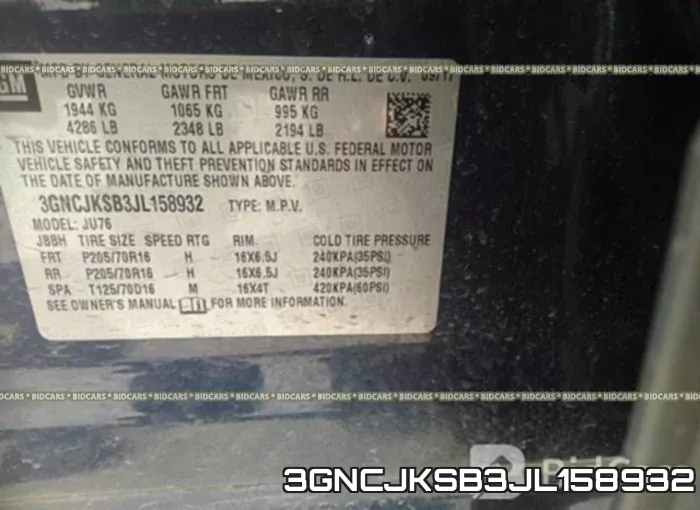 3GNCJKSB3JL158932 фото 10