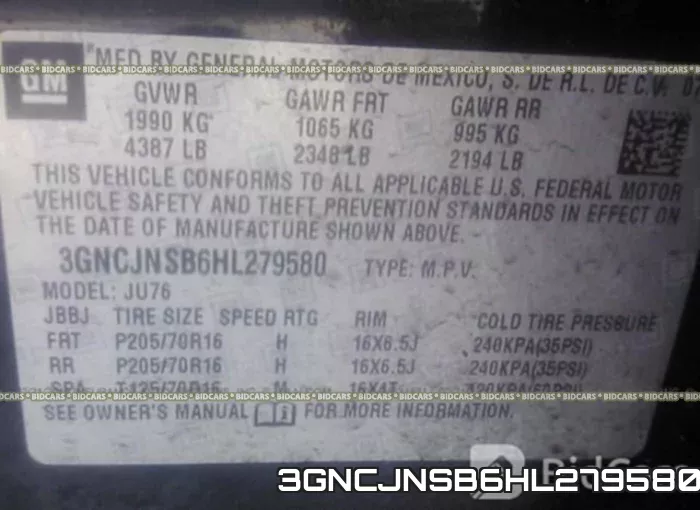 3GNCJNSB6HL279580 фото 10