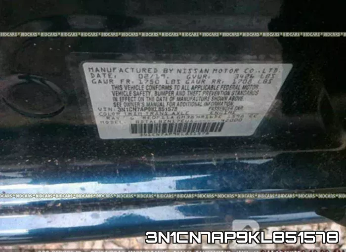 3N1CN7AP9KL851578 фото 4