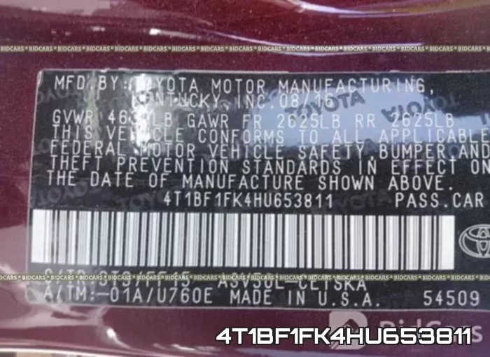 4T1BF1FK4HU653811 фото 9