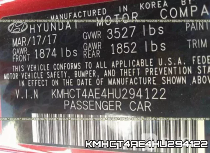 KMHCT4AE4HU294122 фото 10
