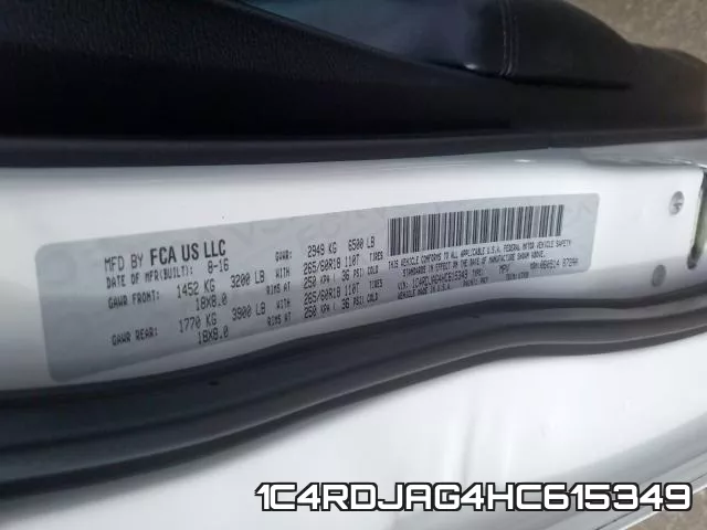 1C4RDJAG4HC615349 фото 2
