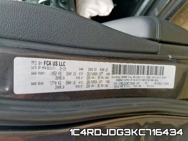 1C4RDJDG3KC716434 фото 2